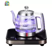 全自动下上水电热烧水壶底部抽水泡茶台茶壶电磁炉功夫茶具家用单 FENGHOU 黑色-净水器版本