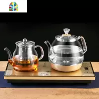 全自动底部上水电热水壶玻璃保温泡茶专用抽水烧水壶电茶炉套装 FENGHOU 金保温标准款+6个杯子(37x20)