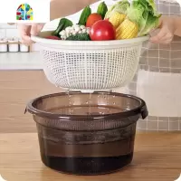 厨房洗菜盆 家用洗菜篮洗水果双层塑料淘菜篮子 FENGHOU