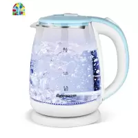 蓝光高硼硅玻璃烧水壶透明耐热家用养生自动断电泡茶水器1.8L宿舍 FENGHOU 黑咖啡色(透明高硼硅玻璃壶)