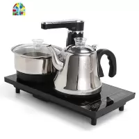 全自动上水壶泡茶专用烧水壶电热茶台一体功夫茶具桌嵌入式电茶炉 FENGHOU 黑色全自动37*20cm(玻璃壶不锈钢锅)