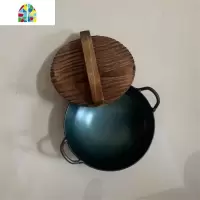 网红拍摄视频抖音快手食玩迷你厨房儿童炒锅木质超小锅盖孩子 FENGHOU 直径8.5厘米