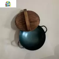 网红拍摄视频抖音快手食玩迷你厨房儿童炒锅木质超小锅盖孩子 FENGHOU 直径10.5厘米