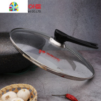 锅盖钢化30cm家用炒锅煎锅32cm坐式不锈钢透明盖子 FENGHOU 黄标30cm可立式钢化锅盖