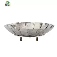 [1-3件套]不锈钢蒸架可伸缩折叠蒸笼盘蒸格蒸屉多功能水果盘篮 FENGHOU 不锈钢蒸笼盘小号[24cm]
