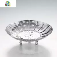 不锈钢蒸架可伸缩折叠蒸笼盘蒸架蒸屉蒸盘器蒸格家用水果篮蒸菜架 FENGHOU 常规普通款平面蒸盘22cm