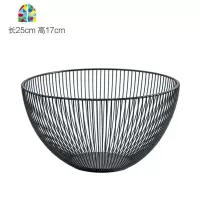 北欧铁艺水果篮 爱美创意收纳沥水篮家用客厅茶几果盘镂空果盆 FENGHOU 黑色洗菜篮洗菜篮