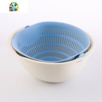 双层洗菜盆洗水果洗菜菜篮厨房漏水盘创意家用滤水篮 FENGHOU 北欧粉洗菜篮洗菜篮