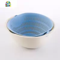 双层洗菜盆洗水果洗菜菜篮厨房漏水盘创意家用滤水篮 FENGHOU 北欧蓝洗菜篮洗菜篮