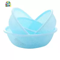 圆形镂空洗菜篮四件套塑料厨房水果蔬菜洗菜盆家用洗菜篮子 FENGHOU 紫色3748
