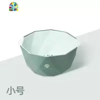 厨房创意镂空家用双层洗水果漏盘盆洗菜盆淘米篮小孔北欧风 FENGHOU J192442小号蓝色[加厚双层]洗菜篮洗菜篮