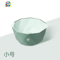 厨房创意镂空家用双层洗水果漏盘盆洗菜盆淘米篮小孔北欧风 FENGHOU J192442小号蓝色[加厚双层]洗菜篮洗菜篮