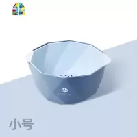厨房双层洗菜盆北欧风塑料子家用淘米漏水菜篮洗水果盘 FENGHOU 拿铁粉小号[双层加厚]洗菜篮洗菜篮