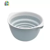 洗菜盆水果北欧风格塑料厨房客厅双层家用菜篮创意果篮 FENGHOU 大号深灰色洗菜篮洗菜篮