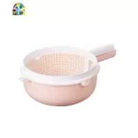 双层带手柄洗菜盆厨房洗菜篮子家用有把手勺子客厅水果盘 FENGHOU 双层有柄北欧兰