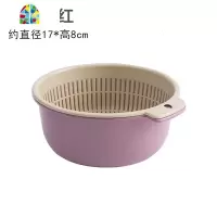 水果洗水果洗菜盆双层厨房淘菜盆塑料控水篮洗菜篮子镂空大 FENGHOU 双层小号灰蓝1个