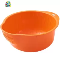 厨房洗米蓝塑料淘米萝小号果蔬蓝沥水洗菜蓝果盆彩色水果篮 FENGHOU 红色洗菜篮洗菜篮