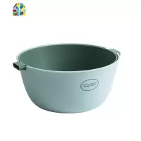 双层家用客厅水果盘厨房创意塑料洗菜盆淘菜筐洗菜器收纳篮 FENGHOU 小号浅蓝色洗菜篮洗菜篮
