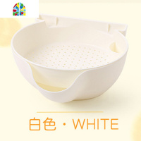 家用多功能沥水客厅水果盘双层果盆懒人嗑瓜子塑料创意水果篮 FENGHOU 浅蓝416洗菜篮洗菜篮