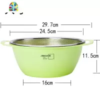 双层洗菜盆双篮子厨房洗水果家用水池塑料 FENGHOU 绿色2件套(小号+中号)洗菜篮洗菜篮