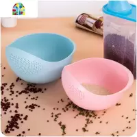 封后厨房洗菜盆家用小孔洗水果漏水筐塑料菜篮子洗米筛淘米 FENGHO [蓝色]小号(21.5*17.5*13)洗菜篮