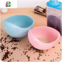 封后厨房洗菜盆家用小孔洗水果漏水筐塑料菜篮子洗米筛淘米 FENGHO [蓝色]小号(21.5*17.5*13)洗菜篮