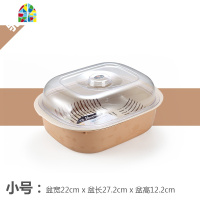 家用子果篮厨房塑料洗菜盆蔬菜果盆客厅果盘有盖带盖保洁蓝 FENGHOU 中号[驼色]洗菜篮洗菜篮