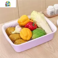 洗菜蓝 家用洗菜盆升级大号双层滤水篮多用加厚水果篮 FENGHOU 双层素雅粉洗菜篮洗菜篮