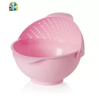 加厚洗菜篮大号塑料圆形厨房洗水果沥水篮家用水果盆洗菜篮子双层 FENGHOU 白色
