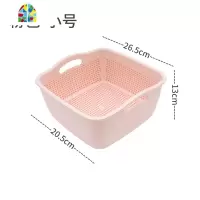 双层洗菜篮子塑料厨房多功能洗菜盆洗水果篮家用果盘大小号 FENGHOU 灰色大号两件套
