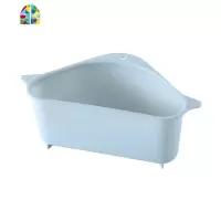 厨房水三角吸盘式洗菜盆过滤水置物架洗碗池抹布收纳挂篮 FENGHOU 蓝色洗菜篮洗菜篮