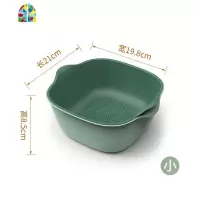 洗菜盆 双层菜篮子客厅水果盆洗水果厨房家用洗菜 沥水 FENGHOU 墨蓝色小号洗菜篮洗菜篮