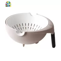洗菜盆淘菜盆厨房沥水菜篮家用洗水果水果盘塑料双层 FENGHOU 白色洗菜篮洗菜篮