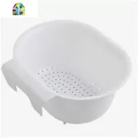 [沥水挂篮]可挂式水沥水架厨房洗菜篮水池滤塑料洗菜盆 FENGHOU 玫蓝色1个装