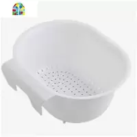 [沥水挂篮]可挂式水沥水架厨房洗菜篮水池滤塑料洗菜盆 FENGHOU 蓝色1个装