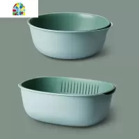 洗菜盆水果盘塑料果盘菜盆家用菜篮水果篮托盘移动客厅 FENGHOU 抹茶绿椭圆(适合洗大个蔬菜)洗菜篮洗菜篮