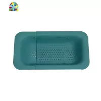 可伸缩洗菜篮淘菜盆沥水篮长方形塑料水果盘家用厨房水洗碗收纳 FENGHOU 白色