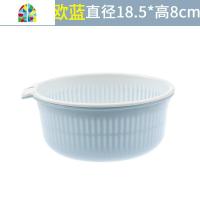 家用洗菜篮水果清洗盆沥水篮塑料筛子大号镂空菜筛厨房用品菜篮子 FENGHOU 小号北欧蓝