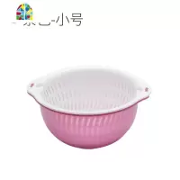 加厚双层洗菜盆厨房沥水筐家用大号圆形水果篮洗菜篮子 FENGHOU 蓝色大号