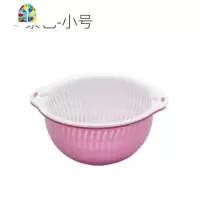 加厚双层洗菜盆厨房沥水筐家用大号圆形水果篮洗菜篮子 FENGHOU 黑色大号