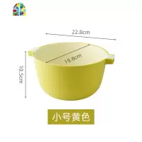 水果双层洗菜盆厨房家用客厅收纳滤水漏水创意塑料篮子 FENGHOU 秋叶黄(大号)洗菜篮洗菜篮