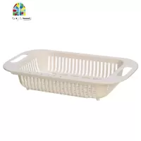 可伸缩洗菜盆塑料子水果收纳筐 家用厨房水洗碗池置物架 FENGHOU 白色洗菜篮洗菜篮