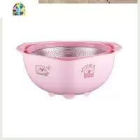 旋转双层洗菜盆塑料淘米盆厨房沥水漏盆洗菜洗水果篮 FENGHOU 26CM双层旋转(北欧绿)洗菜篮洗菜篮