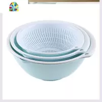 加厚蔬果塑料兰子洗菜篮厨房控水商用溧水水果盆过滤粉色水果盘网 FENGHOU 方形3件套(6个)