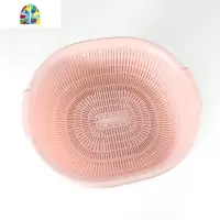 厨房用圆形双层洗菜篮水果沥水篮筛水果盆收纳塑料篮 FENGHOU 绿色