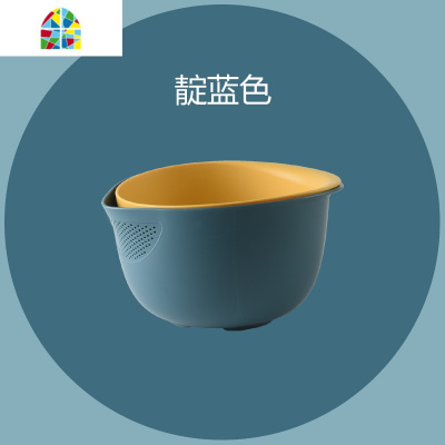 双层洗菜盆镂空洗水果篮果蔬菜筐厨房家用水果盆果盘菜篮子 FENGHOU 抹茶绿洗菜篮洗菜篮