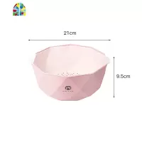 北欧之光厨房双层洗菜盆淘菜篮子洗水果果篮客厅家用水果盘 FENGHOU 大号/北欧蓝几何双层加厚洗菜篮洗菜篮