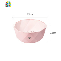 北欧之光厨房双层洗菜盆淘菜篮子洗水果果篮客厅家用水果盘 FENGHOU 小号/北欧蓝几何双层加厚洗菜篮洗菜篮