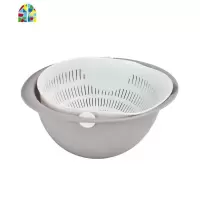 水果盘洗菜盆塑料菜篮子水果篮客厅厨房创意家用双层 FENGHOU 蓝色洗菜篮洗菜篮