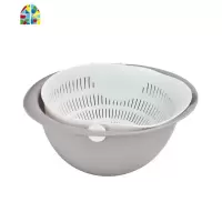 水果盘洗菜盆塑料菜篮子水果篮客厅厨房创意家用双层 FENGHOU 蓝色洗菜篮洗菜篮